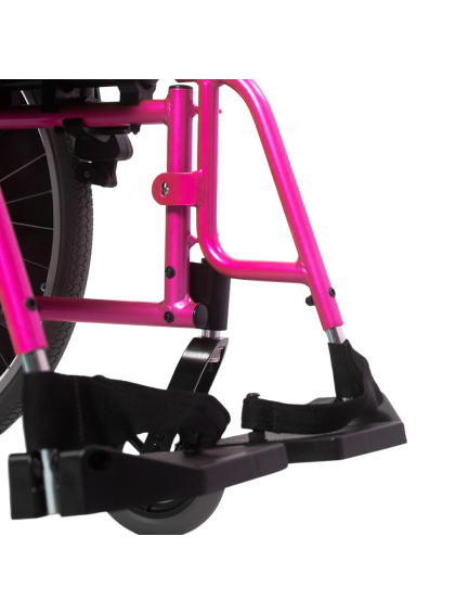 Cadeira de Rodas AVD Alumínio Pés Fixos 44cm Rosa Pink Ortobras