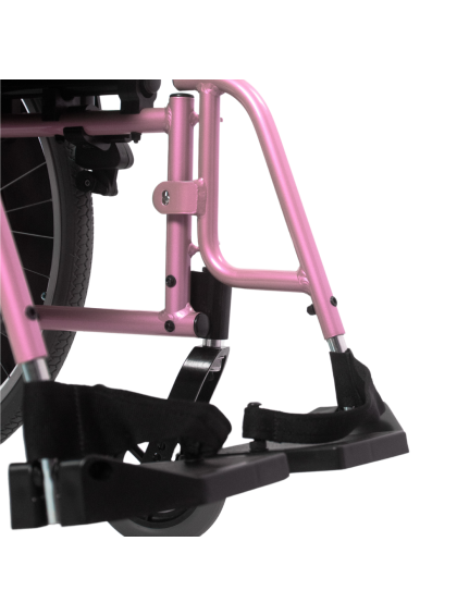 Cadeira de Rodas AVD Alumínio Pés Fixos 38cm Rosa Ortobras