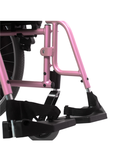 Cadeira de Rodas AVD Alumínio Pés Fixos 40cm Rosa Ortobras