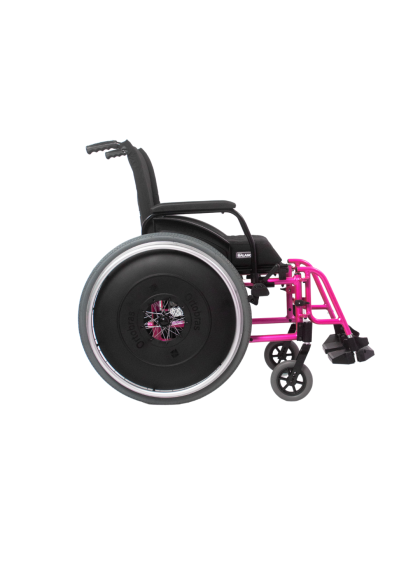 Cadeira de Rodas AVD Alumínio Pés Fixos 50cm Rosa Pink Ortobras