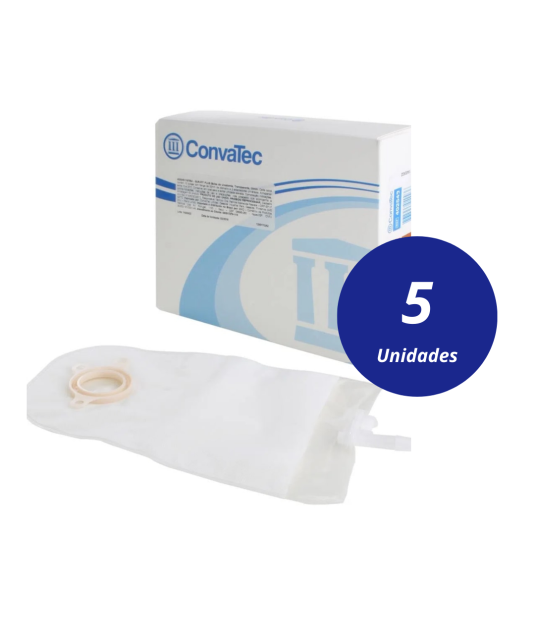 Bolsa de Urostomia c/Válvula Anti-Refluxo Falange 45mm Convatec Kit 5 Caixas (50 unidades)