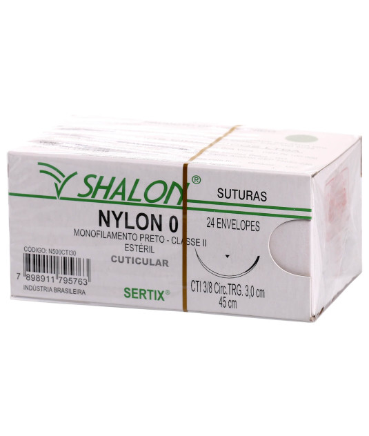 Fio Nylon Shalon 3-0 C/Ag 3/8 Cir Trg 3,0cm 45cm